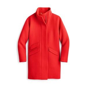J. Crew Cocoon coat in Italian stadium-cloth wool orange red size 6